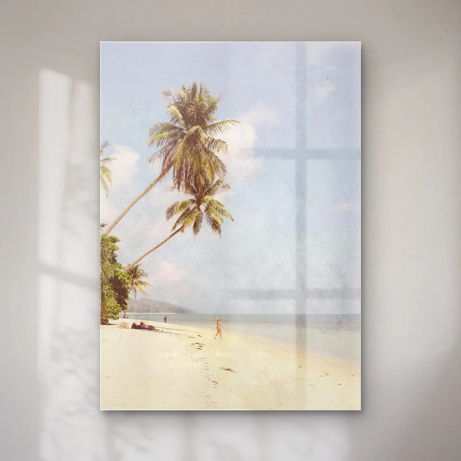 Pastel Palmiyeli Tropik Sahil No. 14 cam tablo — Pastel Palmiyeli Tropik Sahil No. 14 — pastel palmiyeli tropik sahil