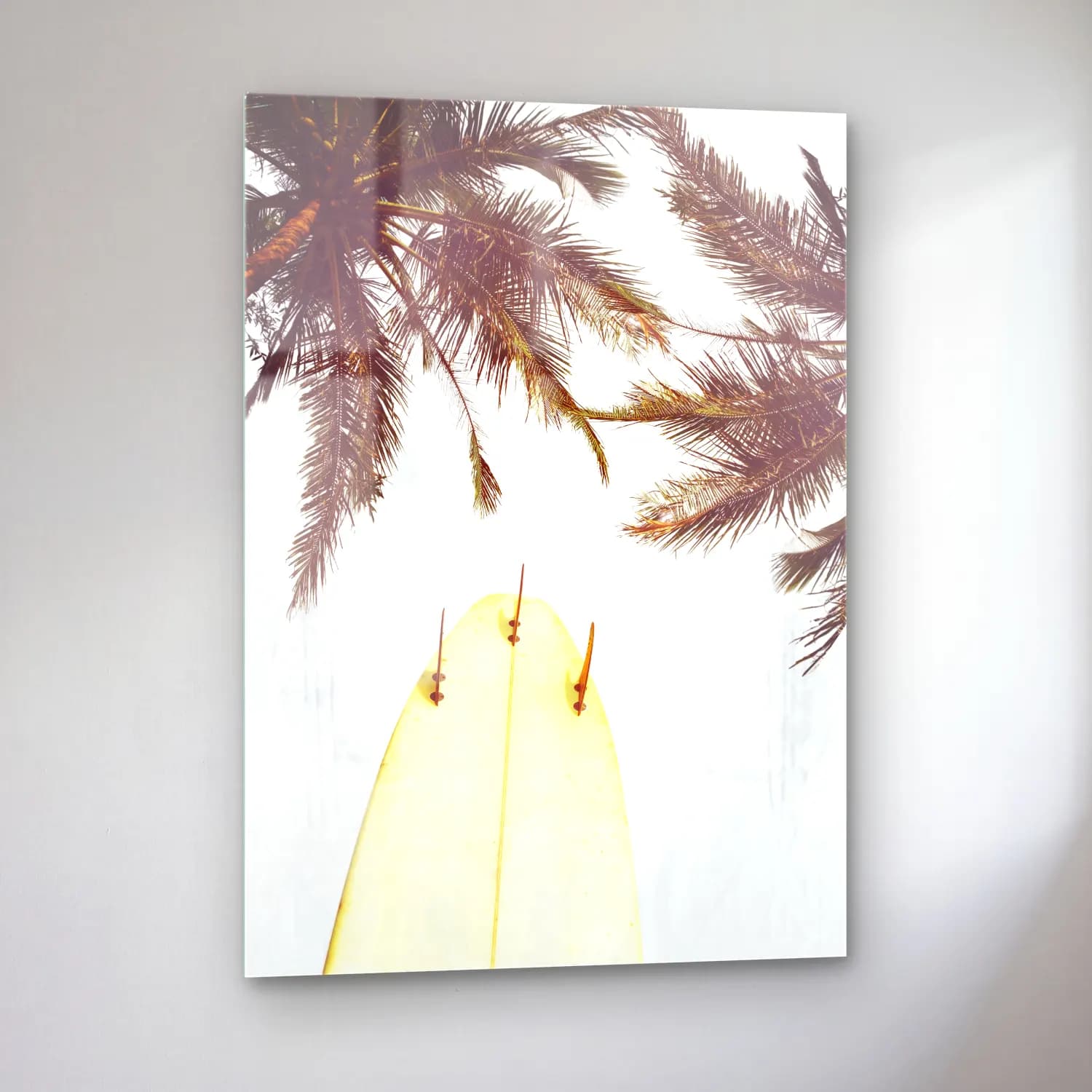 Pastel Sörf No. 4 cam tablo — sol açıdan görünüm