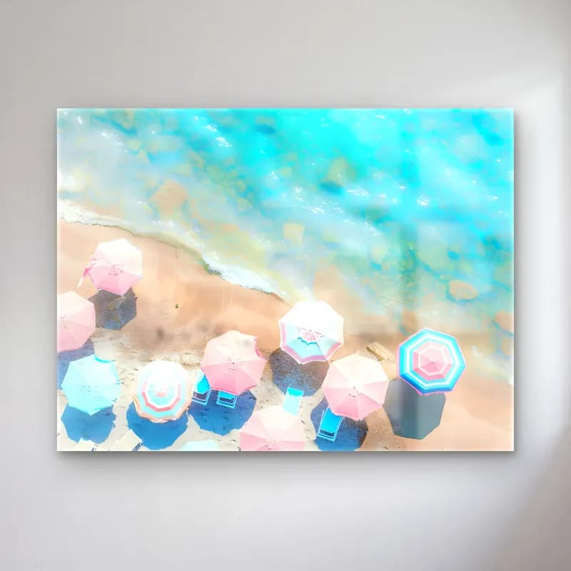 Pastel Plaj Şemsiyeleri No. 6 cam tablo — Pastel Plaj Şemsiyeleri No. 6 — pastel plaj şemsiyeleri