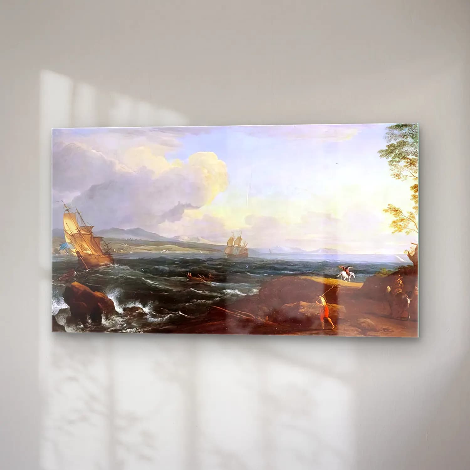 Adrien Manglard – Coastal Landscape cam tablo — sağ açıdan görünüm