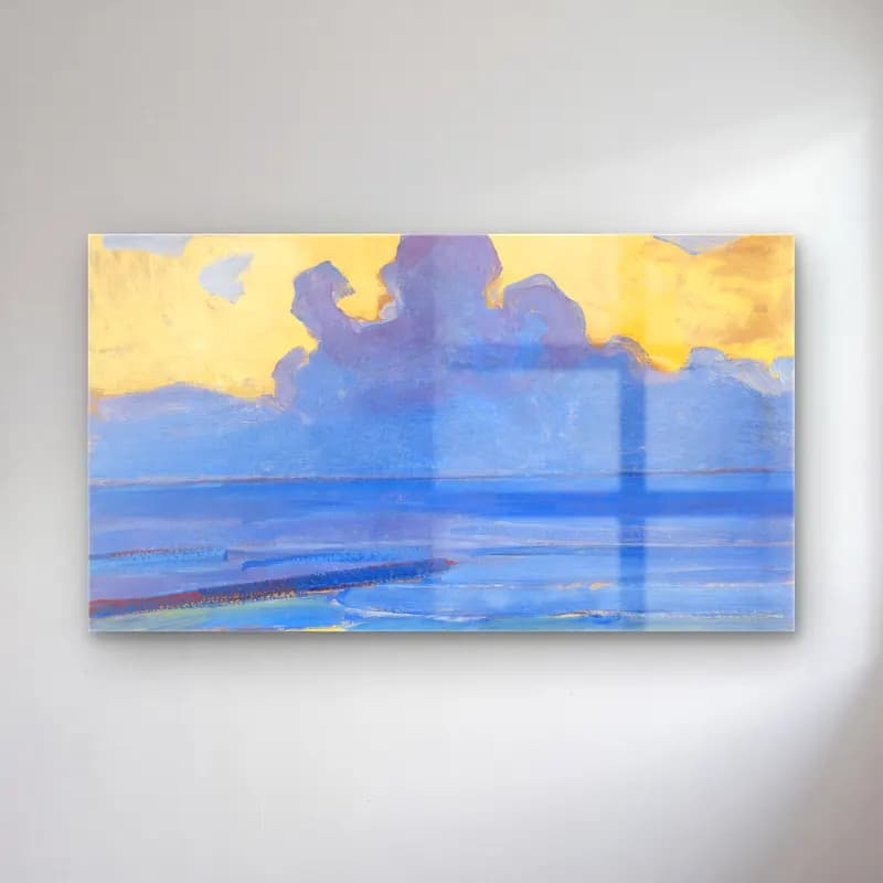 Piet Mondrian – By the Sea cam tablo — Piet Mondrian – By the Sea — empresyonist bulutlu gökyüzü