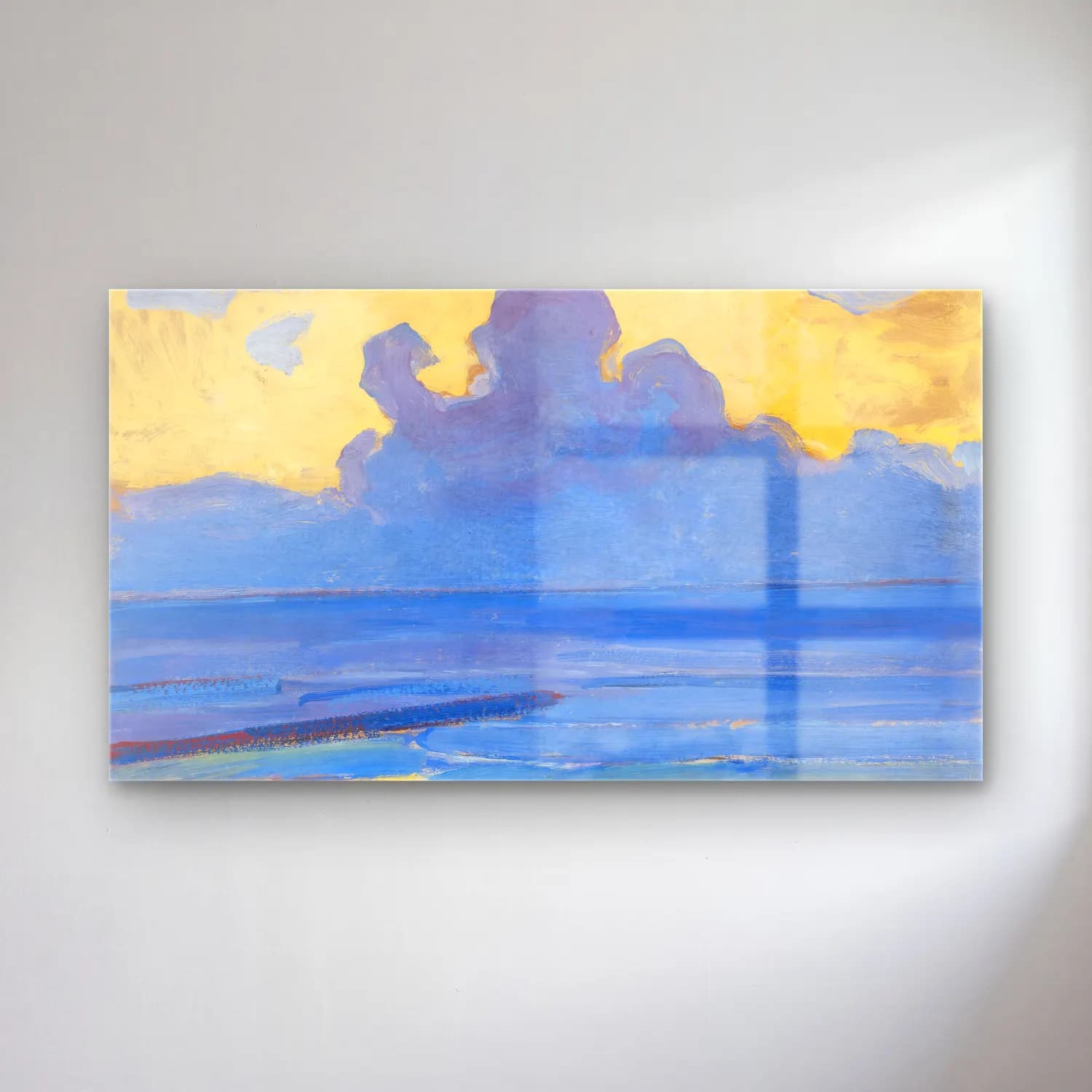 Piet Mondrian – By the Sea cam tablo — Piet Mondrian – By the Sea — empresyonist bulutlu gökyüzü