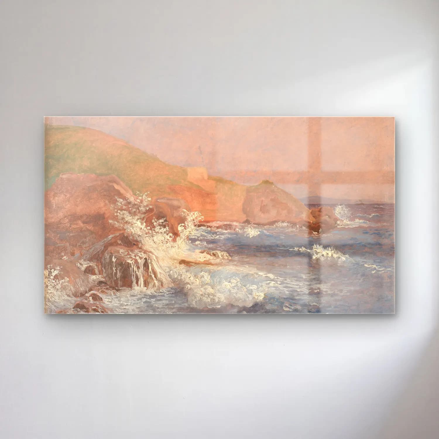 Christen Købke – Rocks and turbulent lake cam tablo — Christen Købke – Rocks and turbulent lake — empresyonist dalgalı sahil