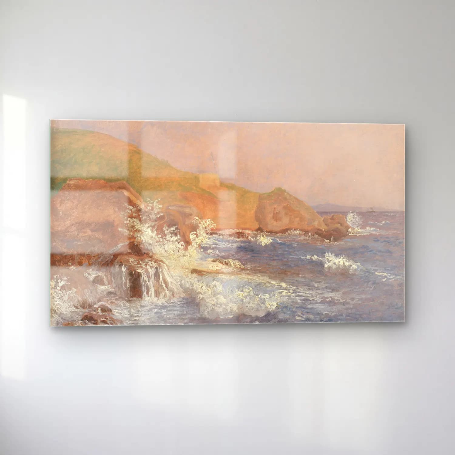 Christen Købke – Rocks and turbulent lake cam tablo — sol açıdan görünüm