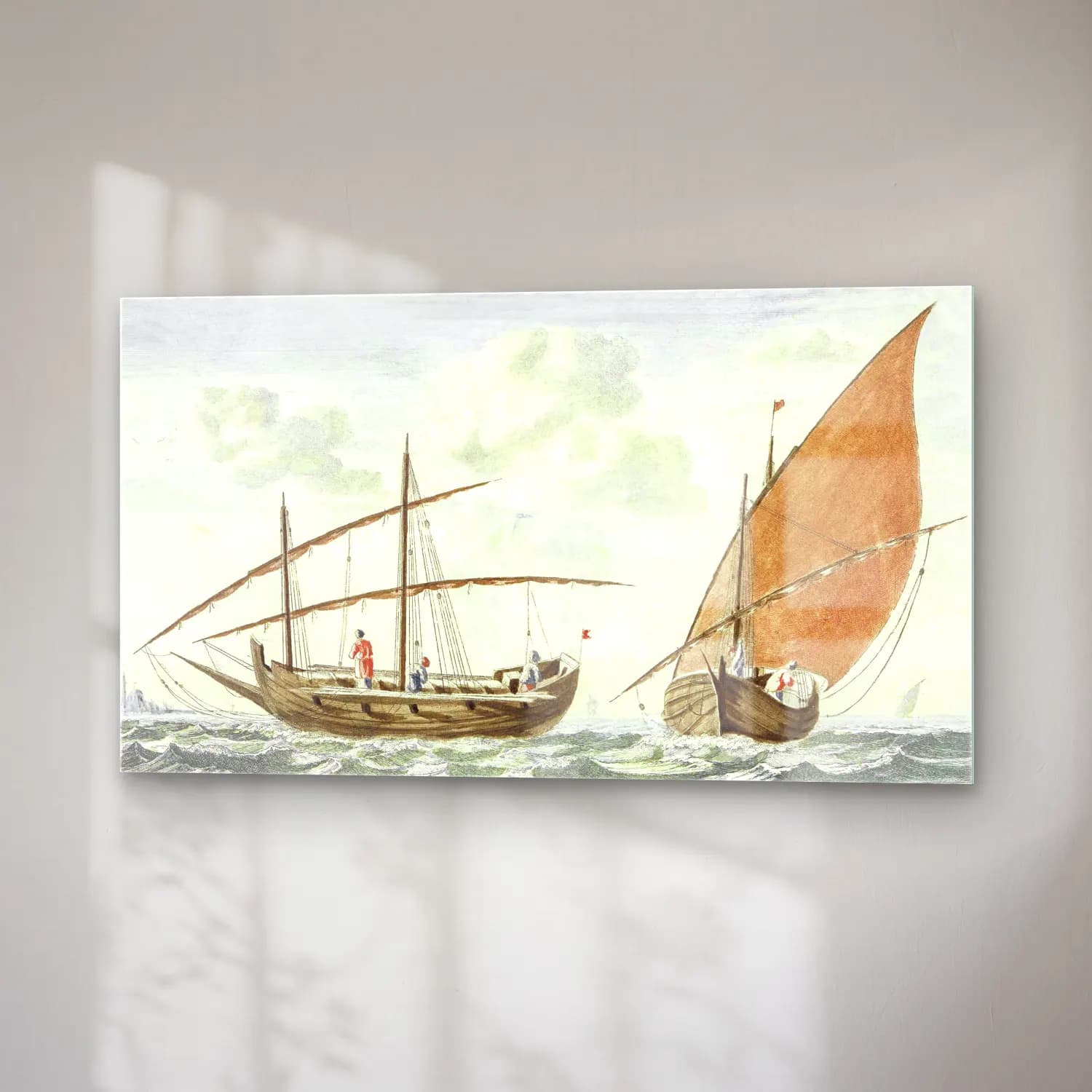 Johan Teyler – Ships on the sea of Istanbul cam tablo — sağ açıdan görünüm