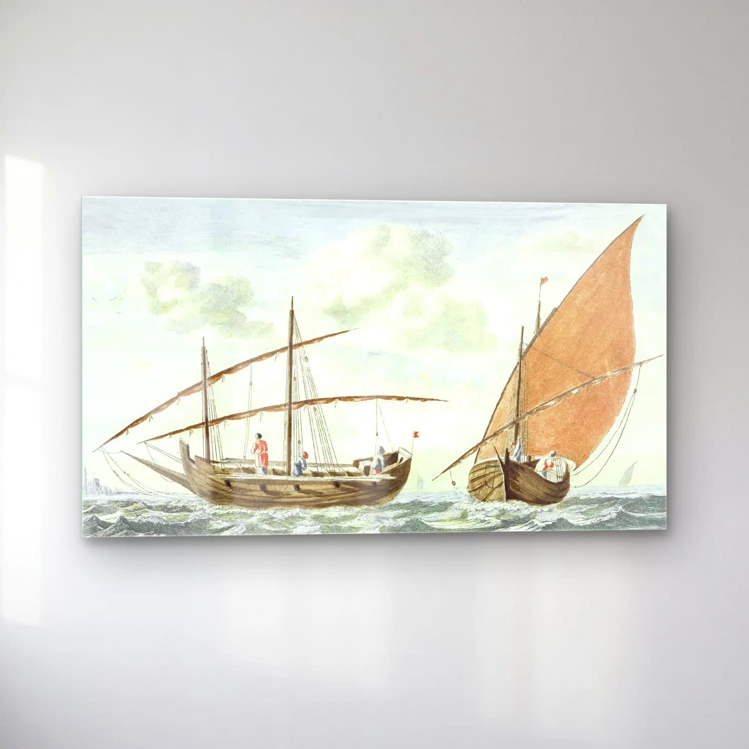 Johan Teyler – Ships on the sea of Istanbul cam tablo — sol açıdan görünüm