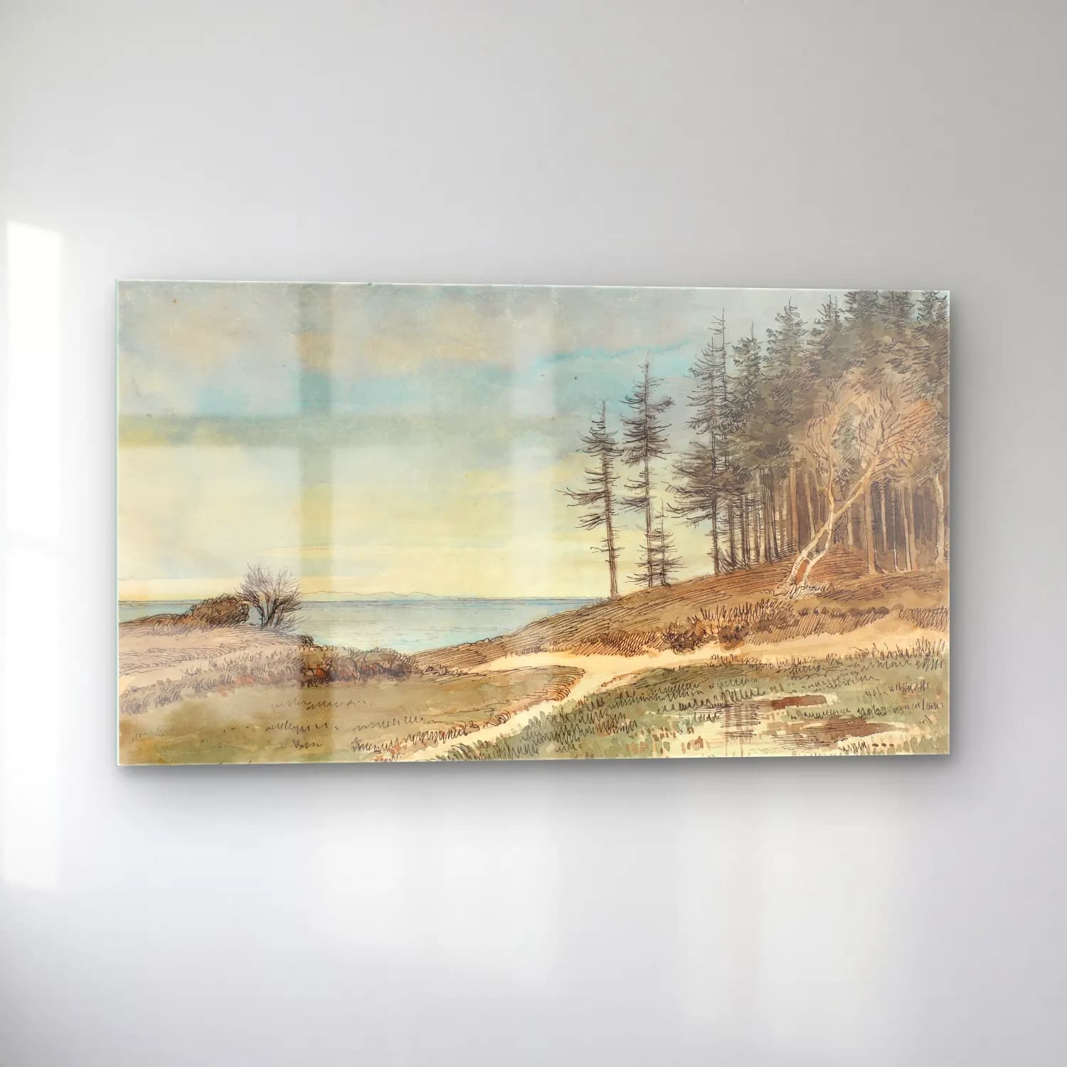 Johan Thomas Lundbye – View towards Kullen from the beach at Hellebæk cam tablo — sol açıdan görünüm