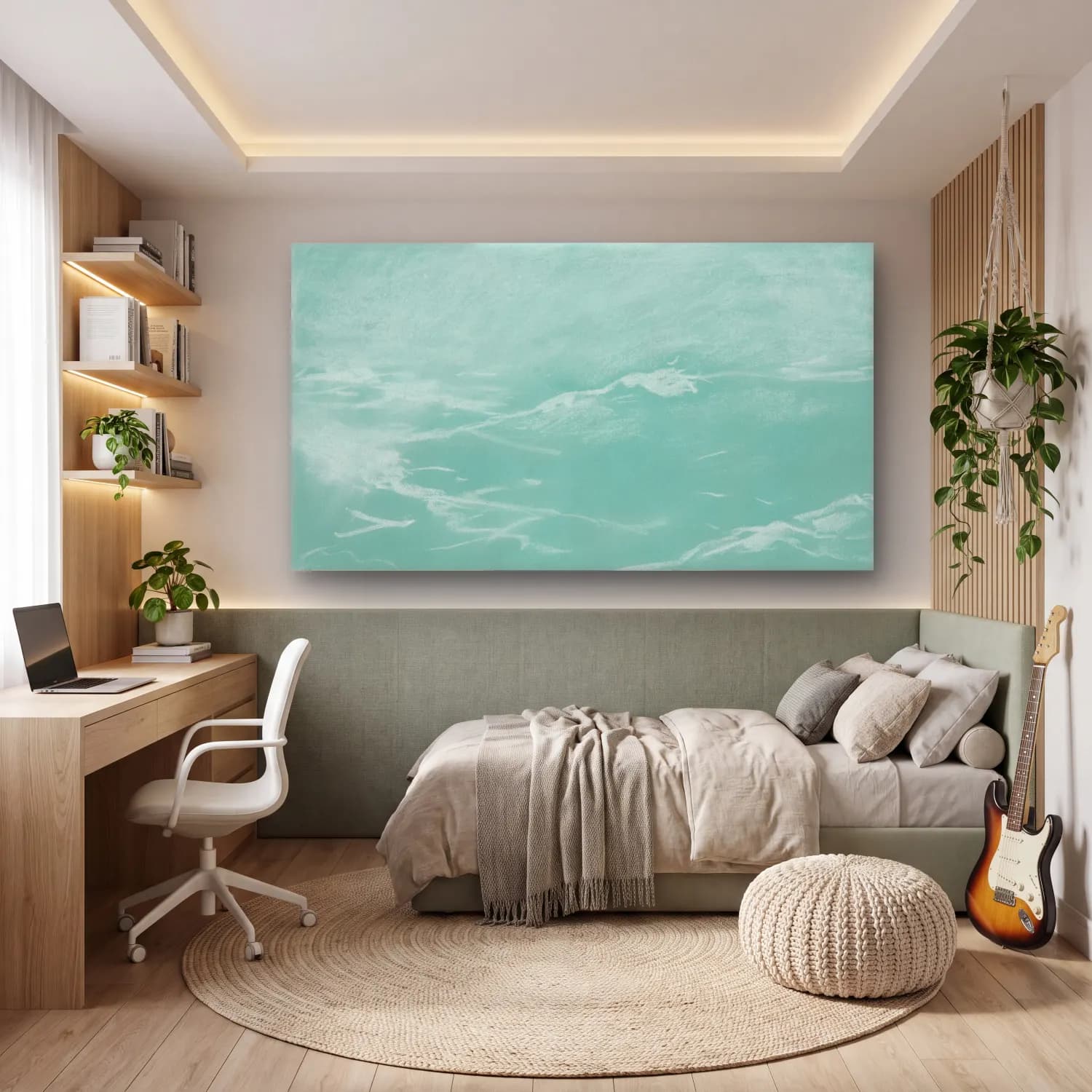 Pastel Mermer Doku No. 20 cam tablo — genç odasında