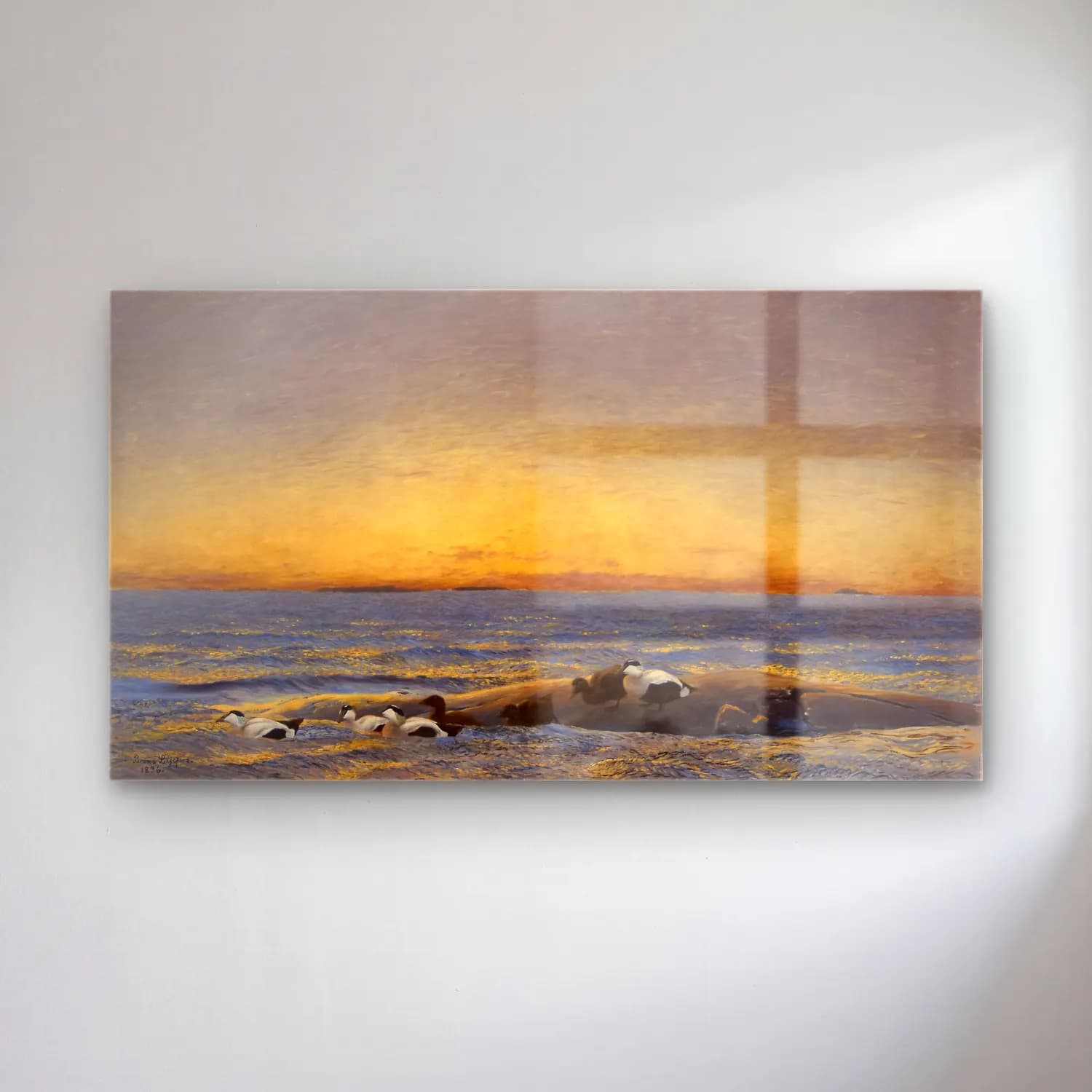 Bruno Liljefors – Morning Mood by the Sea cam tablo — Bruno Liljefors – Morning Mood by the Sea — empresyonist sakin deniz ufku