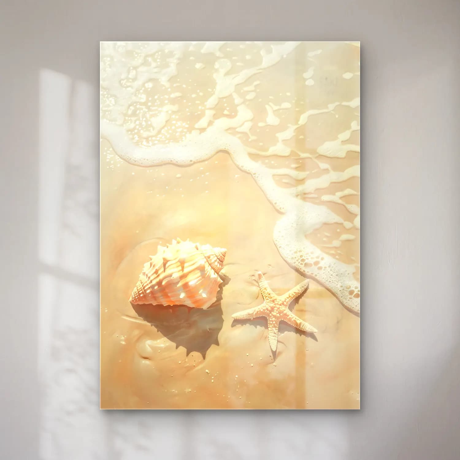 Pastel Deniz Kabukları No. 28 cam tablo — Pastel Deniz Kabukları No. 28 — pastel deniz kabukları