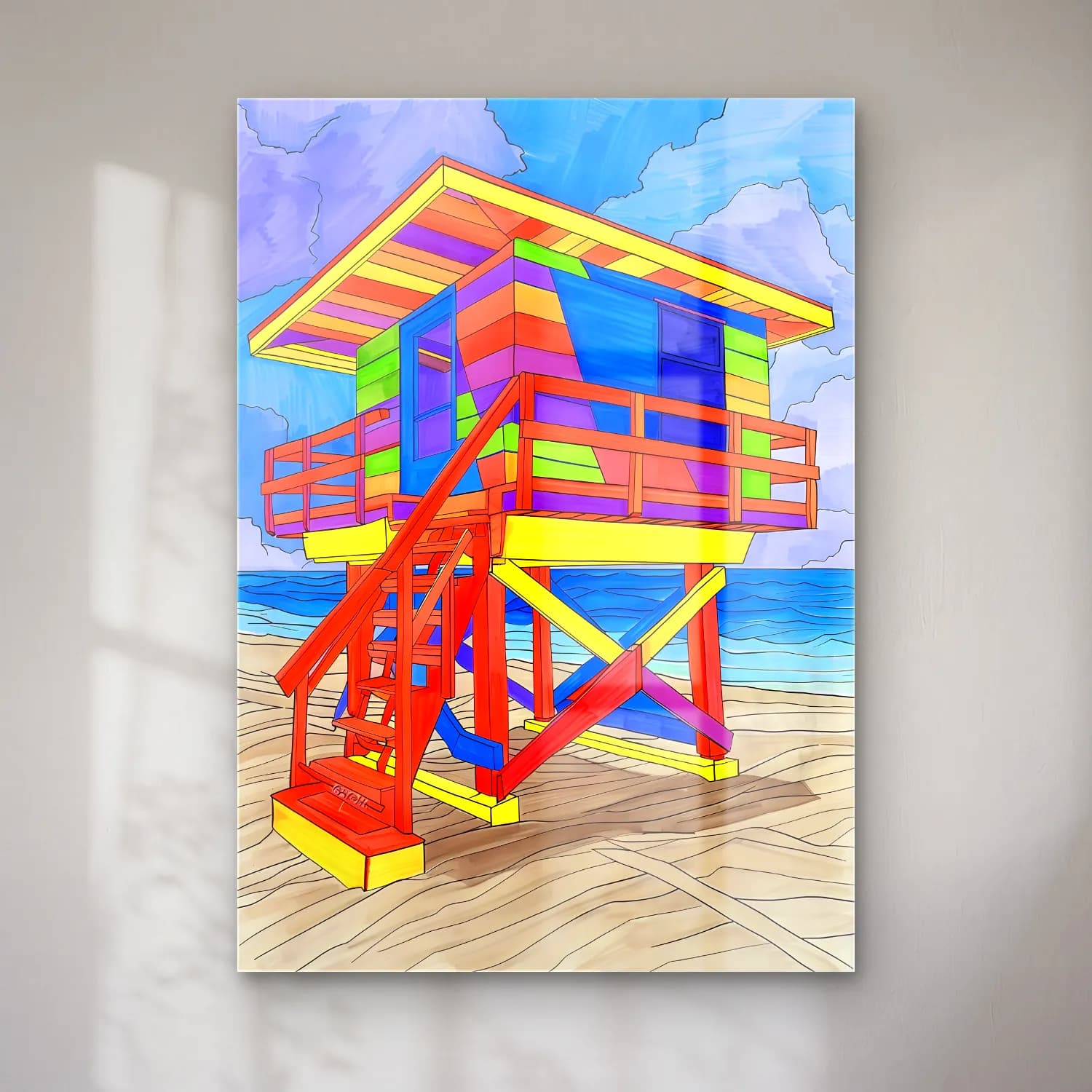 Pop Art Deniz Feneri cam tablo — Pop Art Deniz Feneri — pop art deniz feneri