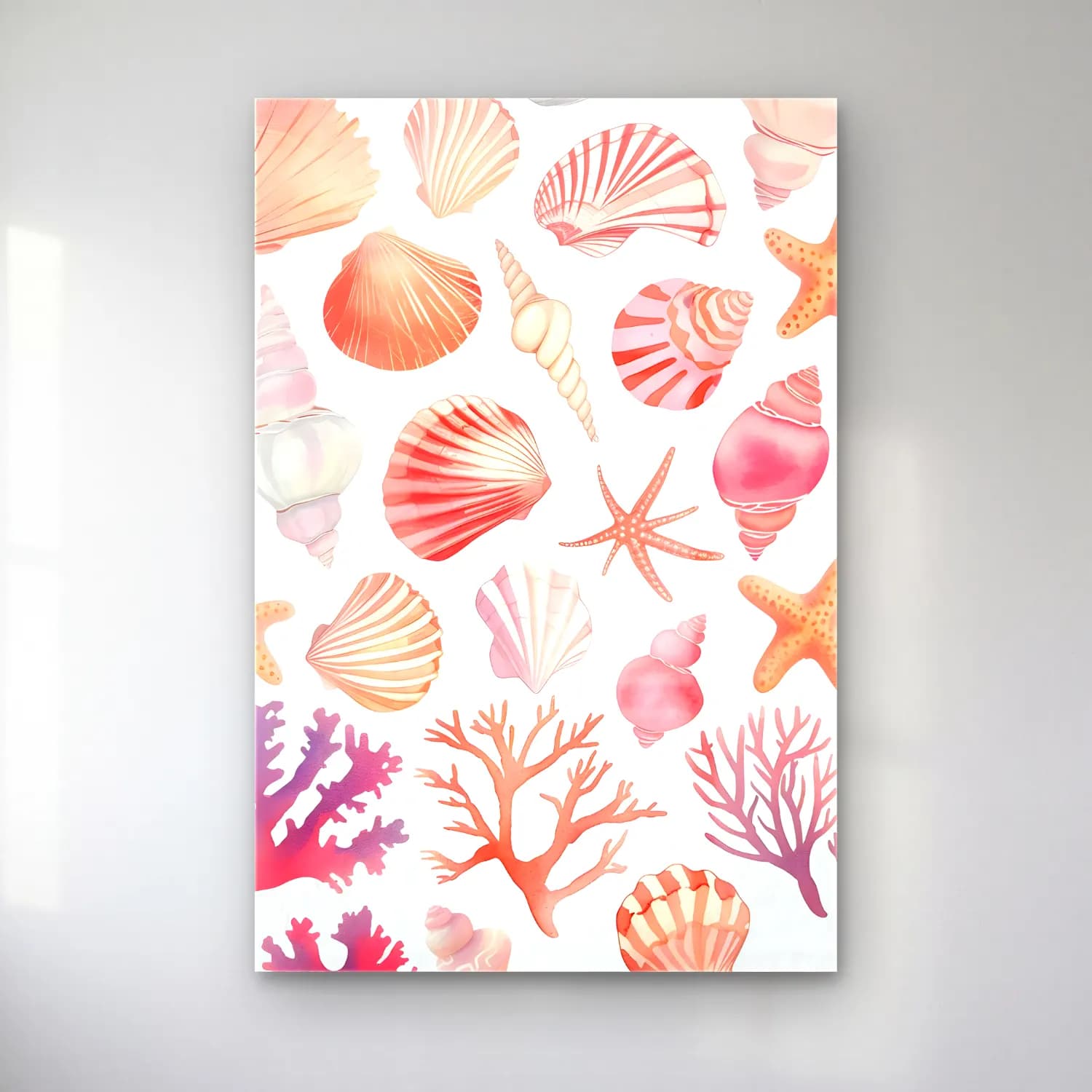 Pastel Deniz Kabukları No. 38 cam tablo — Pastel Deniz Kabukları No. 38 — pastel deniz kabukları