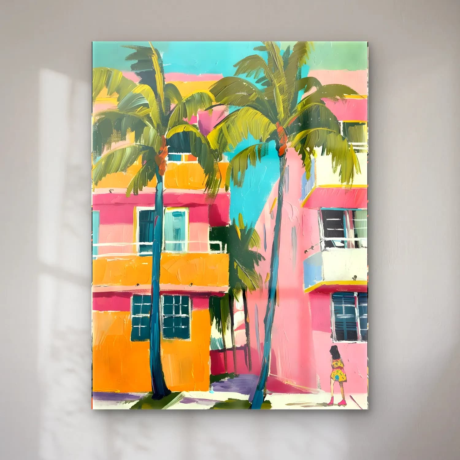 Pastel Palmiyeli Tropik Sahil No. 44 cam tablo — Pastel Palmiyeli Tropik Sahil No. 44 — pastel palmiyeli tropik sahil