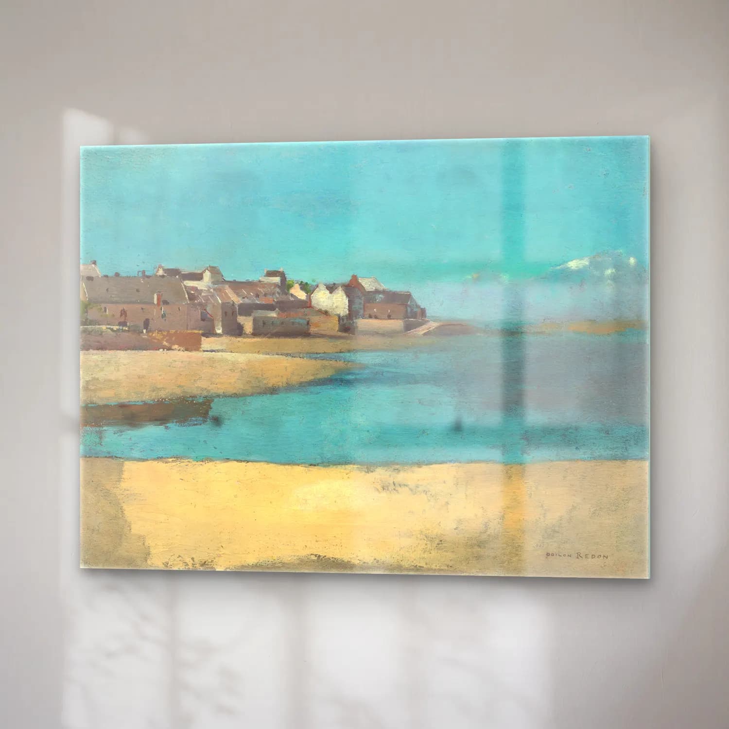 Odilon Redon – Village by the Sea in Brittany cam tablo — sağ açıdan görünüm