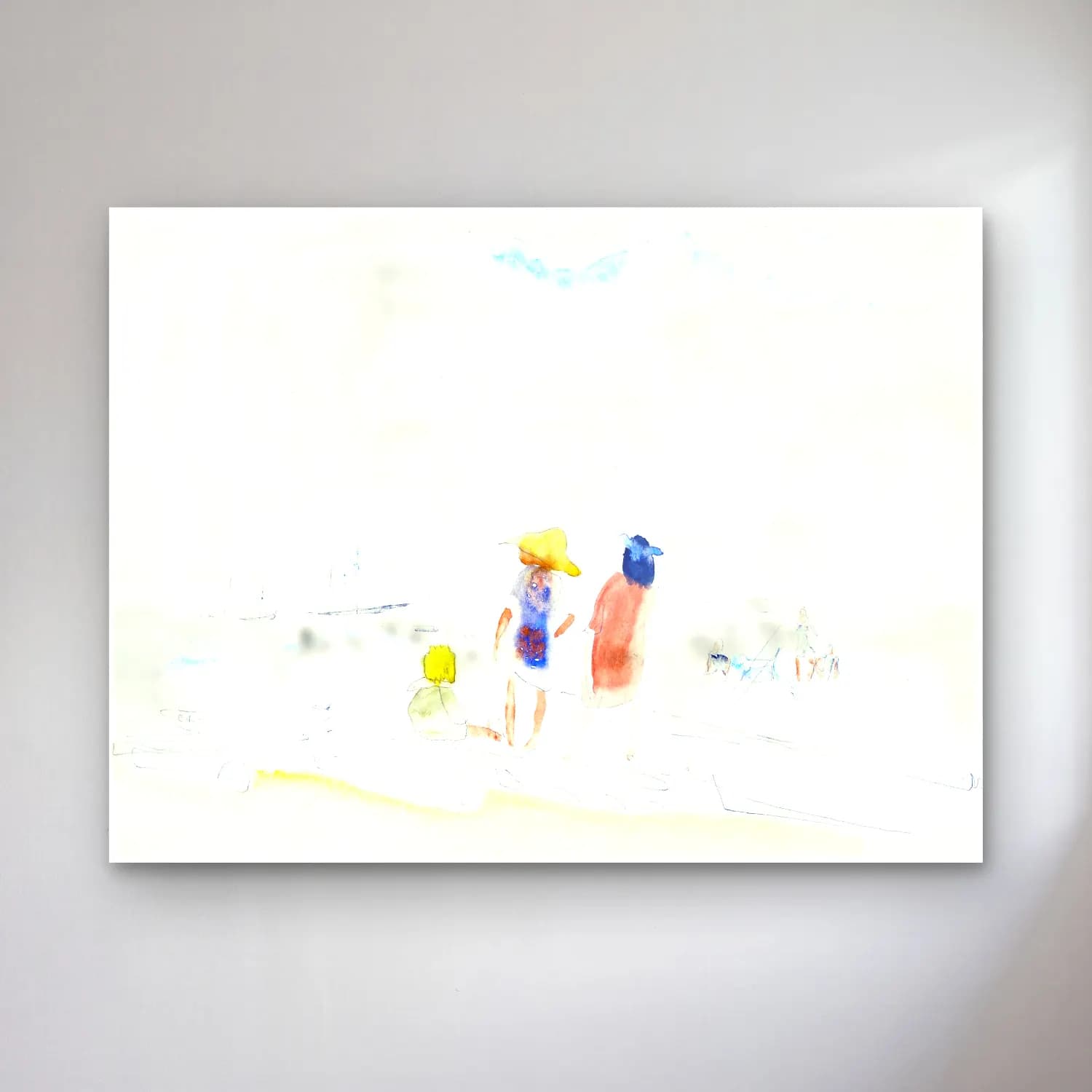 Charles Demuth – Two Women and Child on Beach cam tablo — Charles Demuth – Two Women and Child on Beach — suluboya sahilde i̇nsanlar