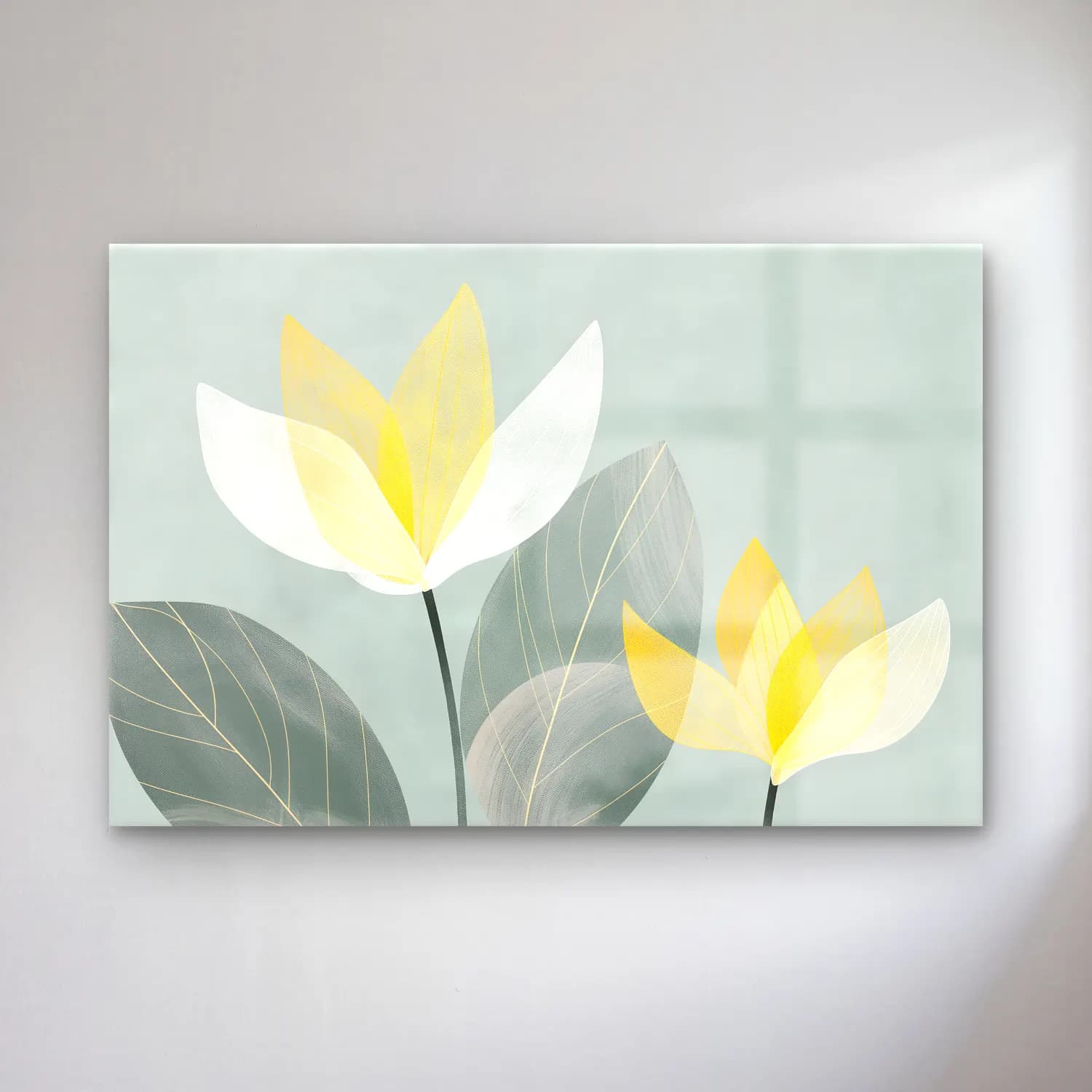 Pastel Lotus Çiçekleri – Sarı Tonlar cam tablo — Pastel Lotus Çiçekleri – Sarı Tonlar — pastel lotus çiçekleri