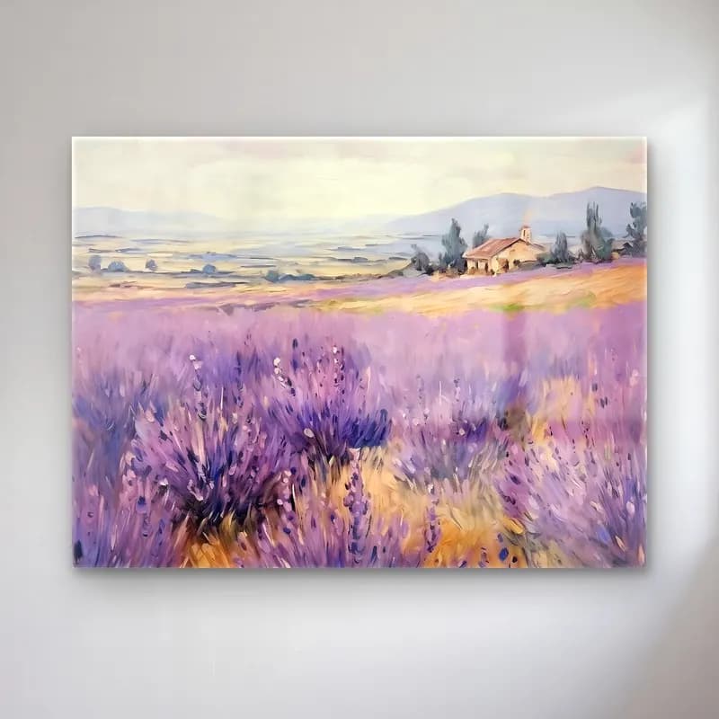 Empresyonist Lavanta Tarlası No. 16 cam tablo — Empresyonist Lavanta Tarlası No. 16 — empresyonist lavanta tarlası