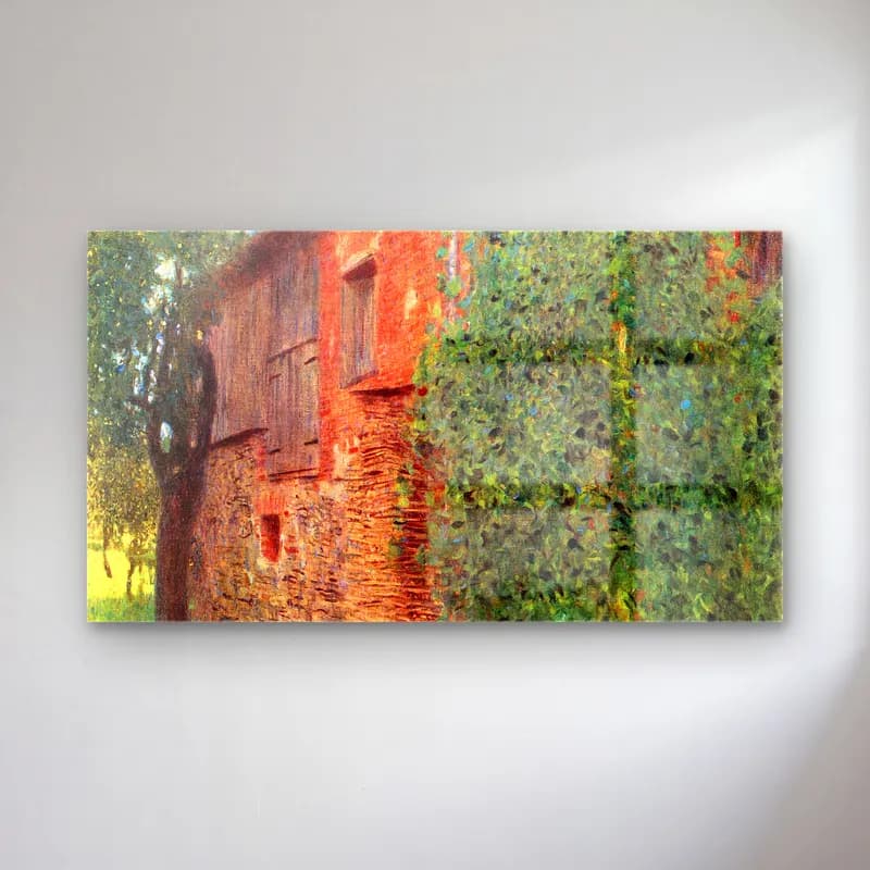 Gustav Klimt – Farmhouse in Chamber in Attersee cam tablo — Gustav Klimt – Farmhouse in Chamber in Attersee — empresyonist kır evi