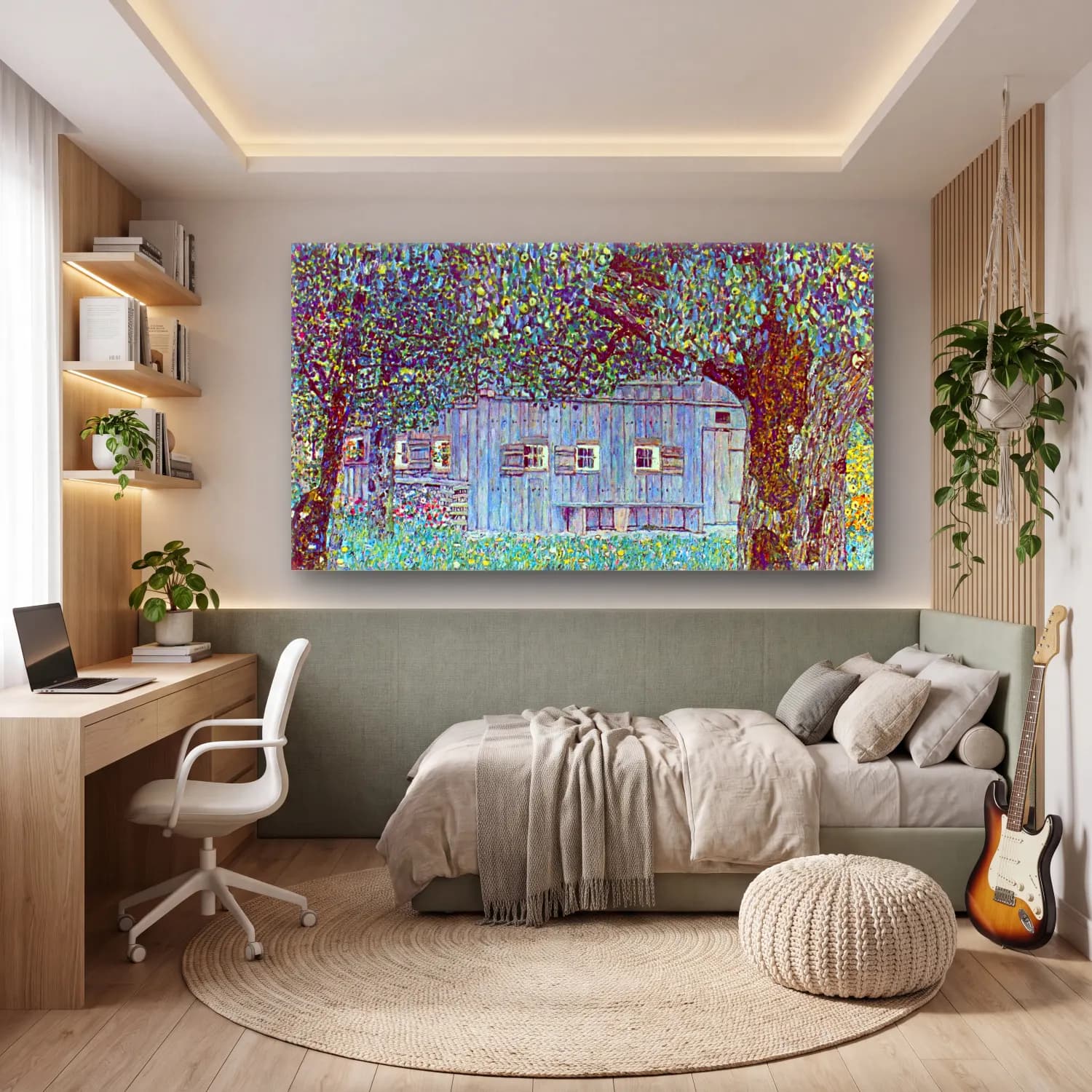 Gustav Klimt – Farmhouse in Upper Austria cam tablo — genç odasında