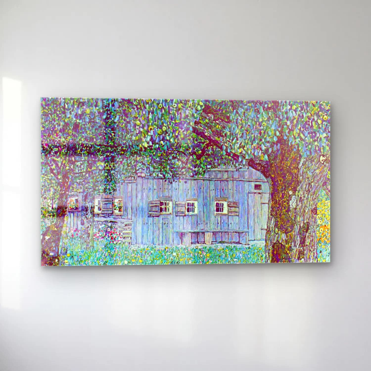 Gustav Klimt – Farmhouse in Upper Austria cam tablo — sol açıdan görünüm