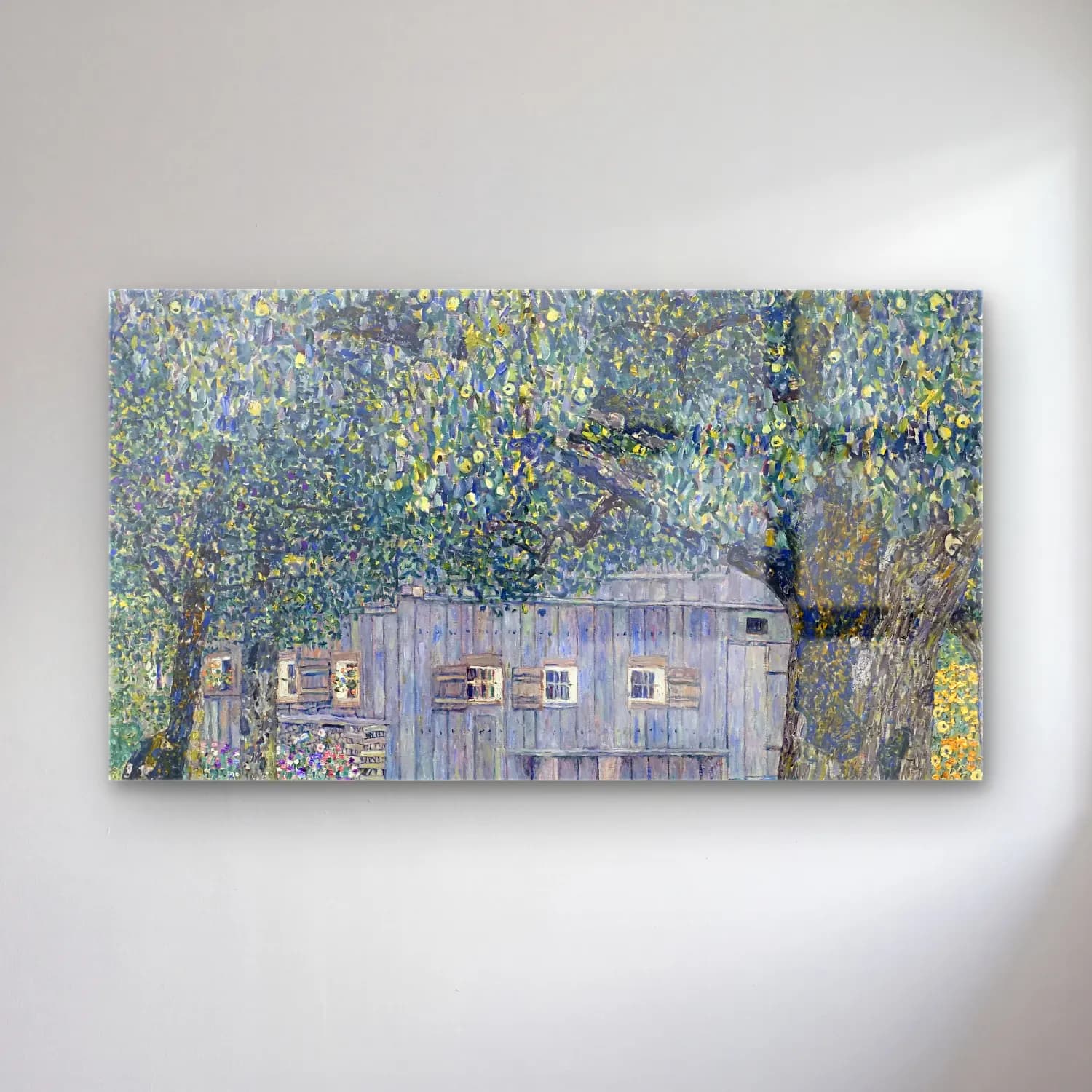 Gustav Klimt – Farmhouse in Upper Austria – Yeşil Tonlar cam tablo — Gustav Klimt – Farmhouse in Upper Austria – Yeşil Tonlar — empresyonist armut ve elmalar