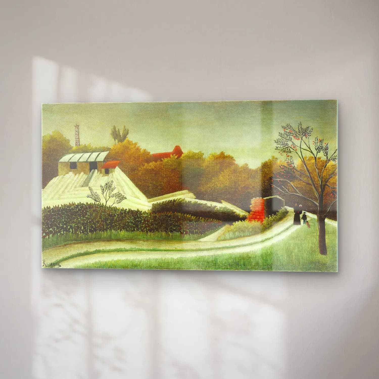 Yağlı Boya Kır Evi No. 50 cam tablo — sağ açıdan görünüm