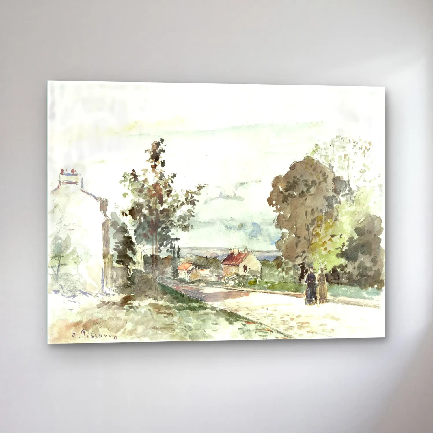 Camille Pissarro – The Road from Versailles to Louveciennes (ca. 1872) cam tablo — sol açıdan görünüm