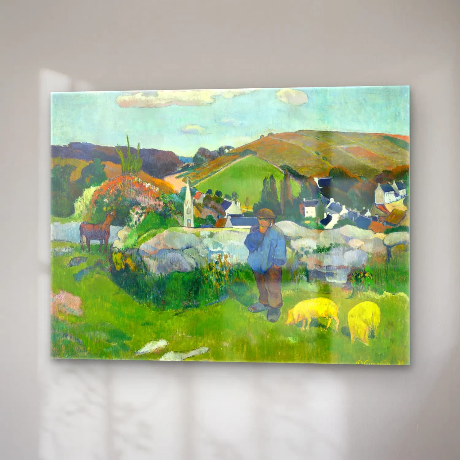 Paul Gauguin – The Swineherd cam tablo — sağ açıdan görünüm