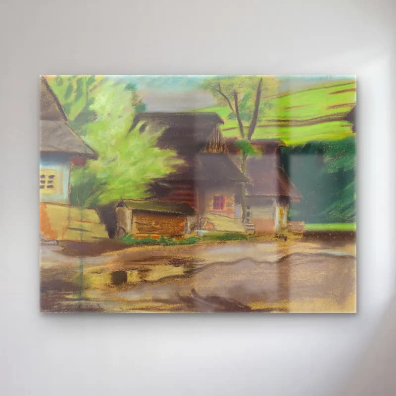 Yağlı Boya Kır Evi No. 55 cam tablo — Yağlı Boya Kır Evi No. 55 — yağlı boya kır evi