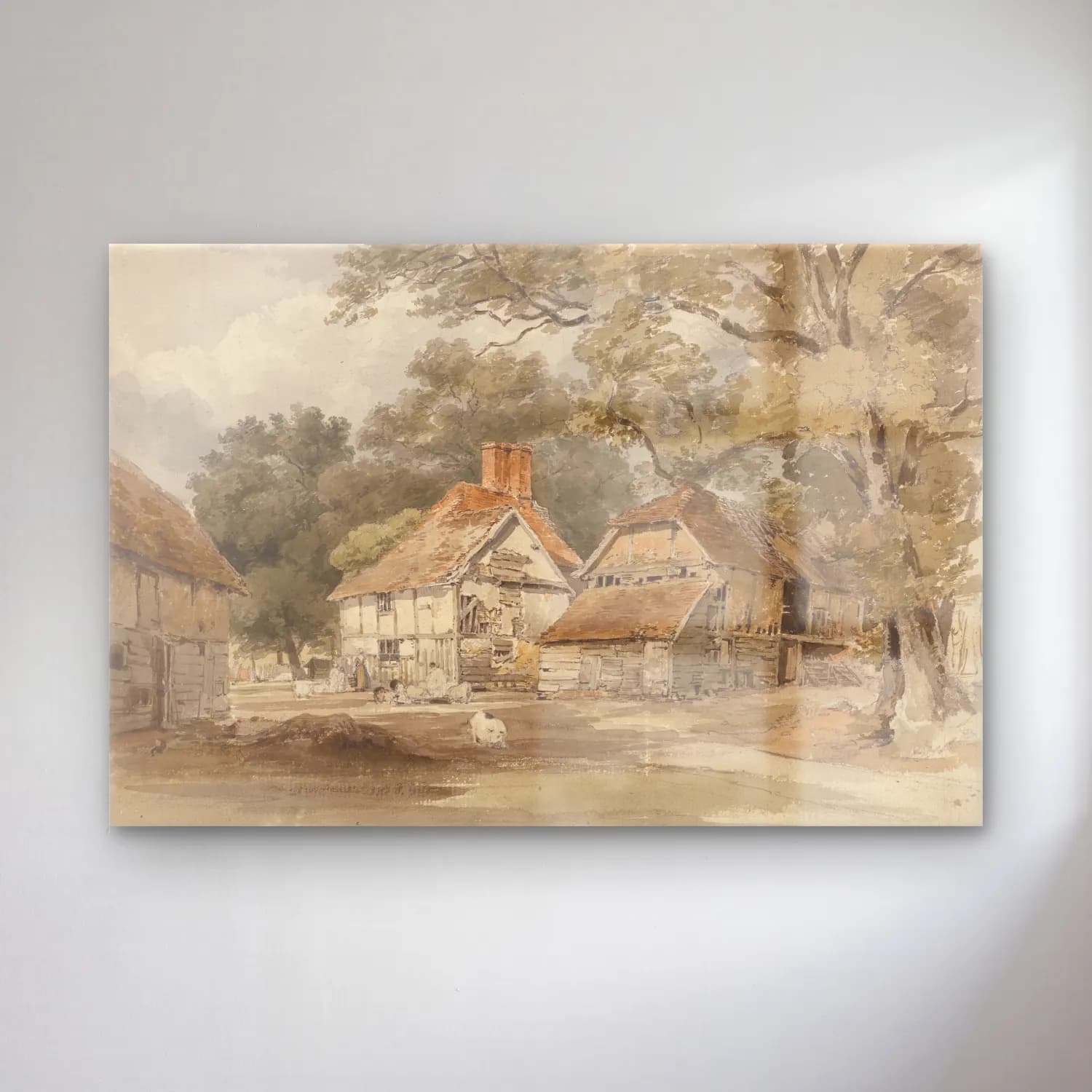 Suluboya Kır Evi No. 24 cam tablo — Suluboya Kır Evi No. 24 — suluboya kır evi