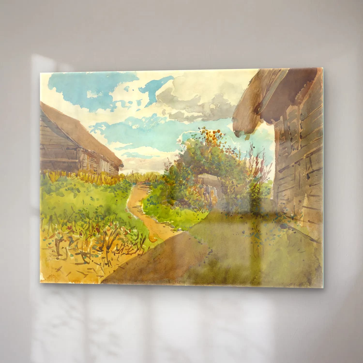 László Mednyánszky – Landscape between haylofts cam tablo — sağ açıdan görünüm
