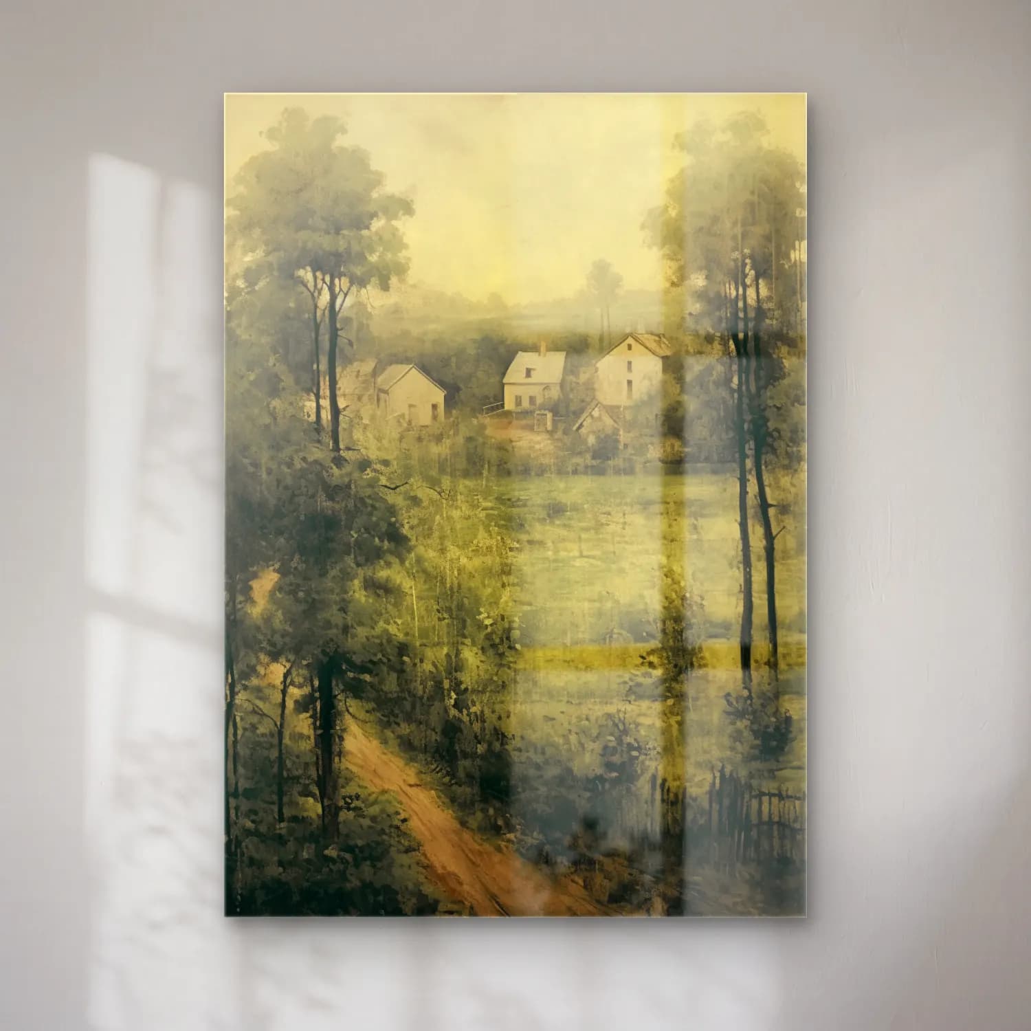 Suluboya Kır Evi No. 28 cam tablo — Suluboya Kır Evi No. 28 — suluboya kır evi