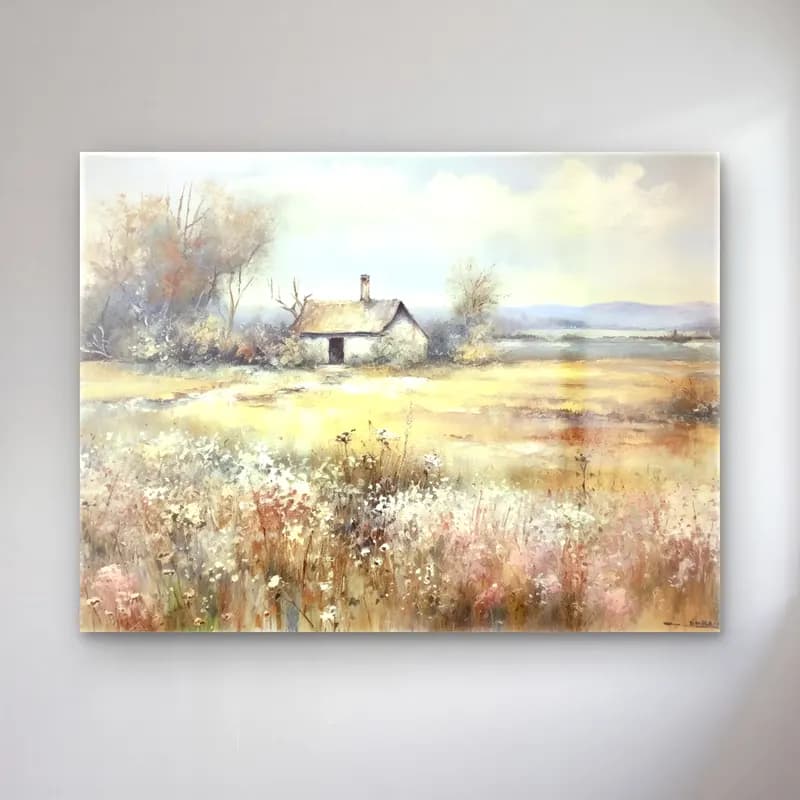 Yağlı Boya Kır Evi No. 75 cam tablo — Yağlı Boya Kır Evi No. 75 — yağlı boya kır evi