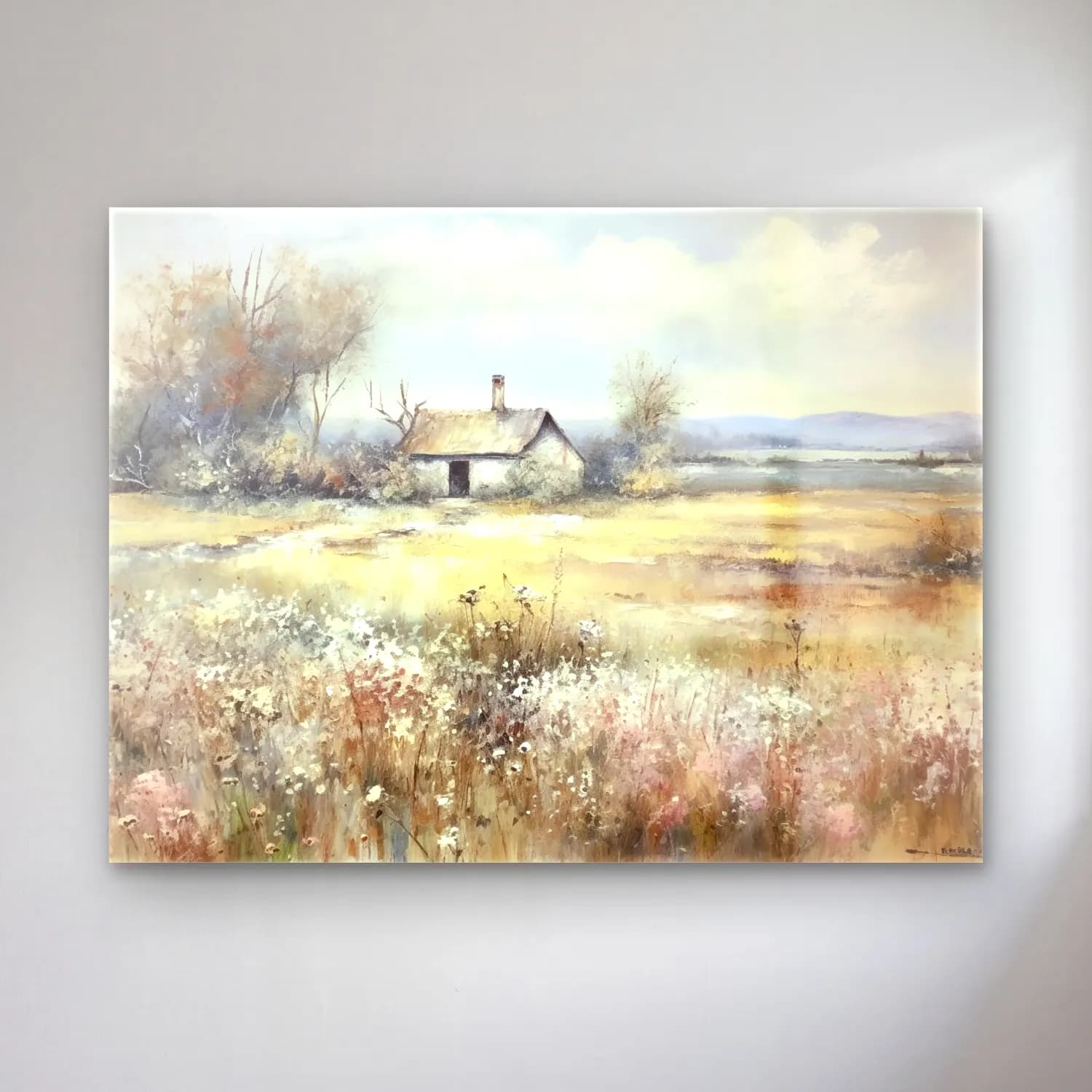 Yağlı Boya Kır Evi No. 75 cam tablo — Yağlı Boya Kır Evi No. 75 — yağlı boya kır evi