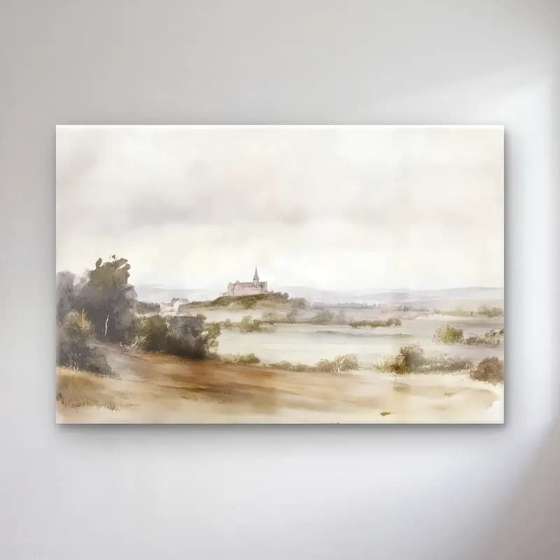 Suluboya Kır Evi No. 14 cam tablo — Suluboya Kır Evi No. 14 — suluboya kır evi