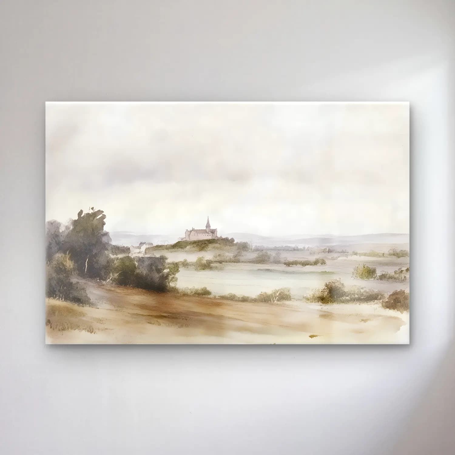 Suluboya Kır Evi No. 14 cam tablo — Suluboya Kır Evi No. 14 — suluboya kır evi