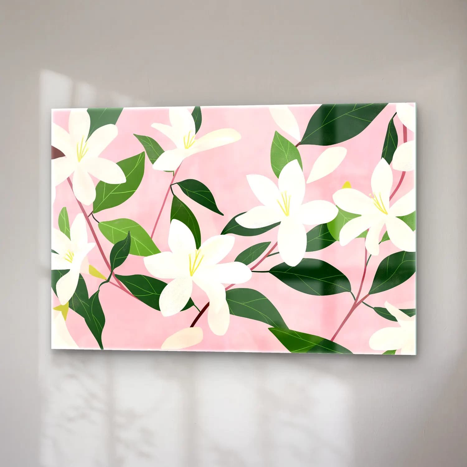 Pastel Zambaklar No. 4 cam tablo — sağ açıdan görünüm
