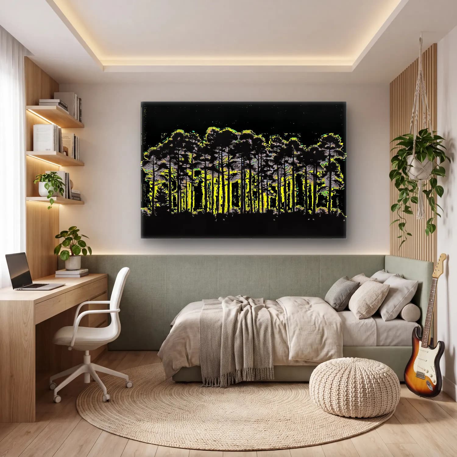 Pop Art Orman cam tablo — genç odasında