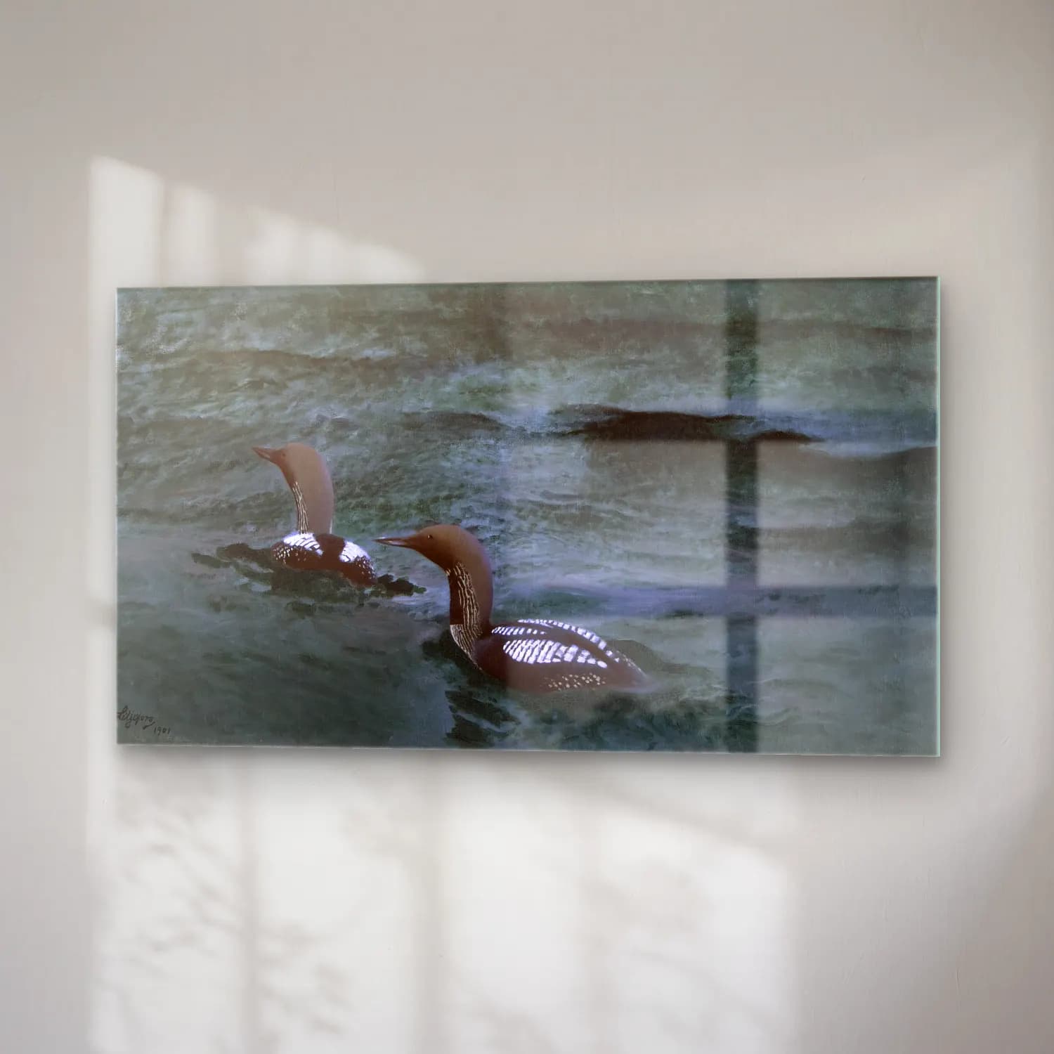 Bruno Liljefors – Black-throated Divers cam tablo — sağ açıdan görünüm