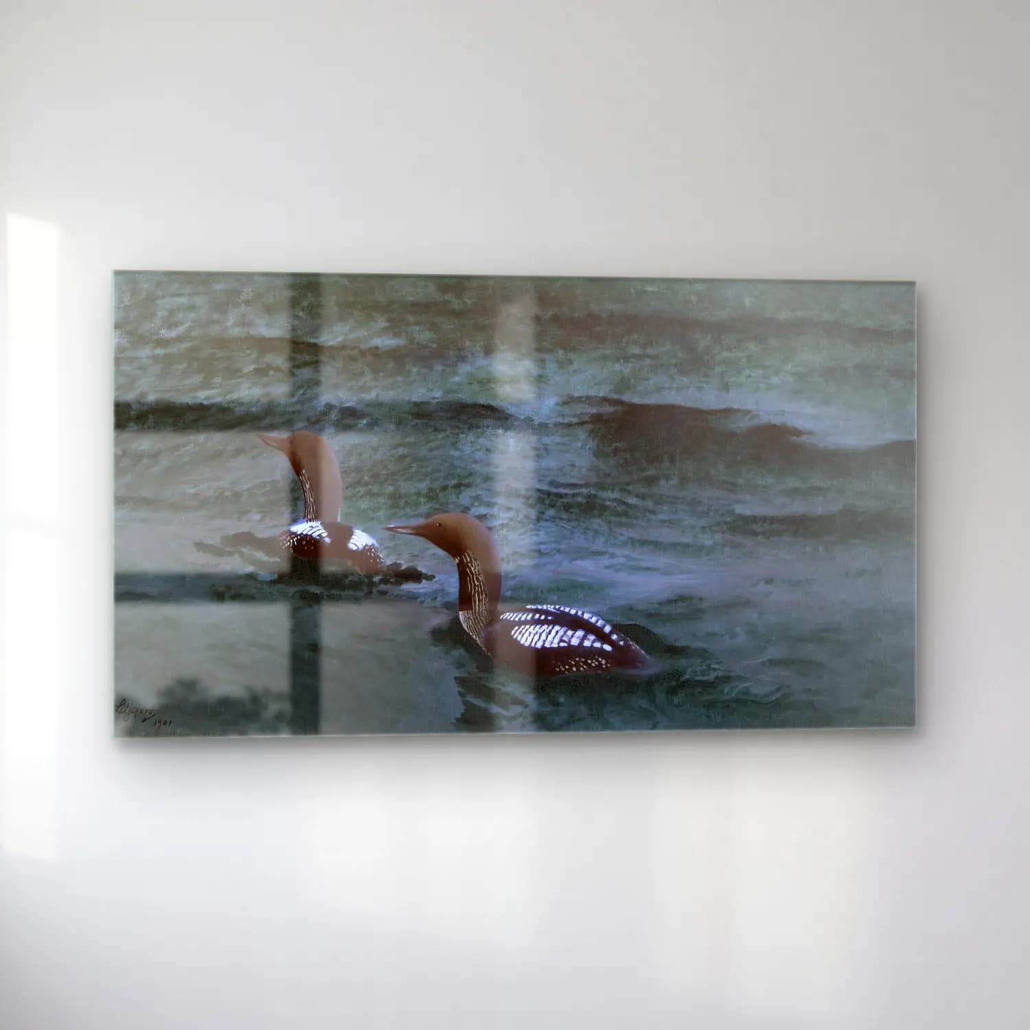 Bruno Liljefors – Black-throated Divers cam tablo — sol açıdan görünüm
