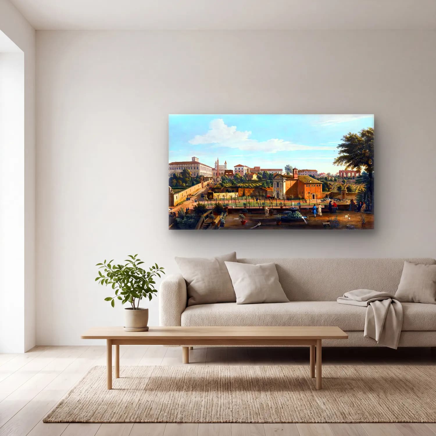 Caspar Andriaans van Wittel – View of Rome cam tablo — açık renk salonda
