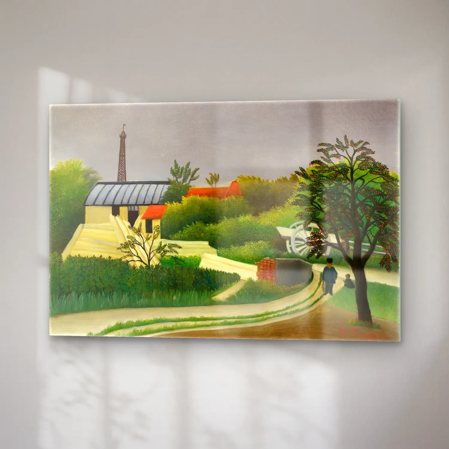 Yağlı Boya Kır Evi No. 51 cam tablo — sağ açıdan görünüm
