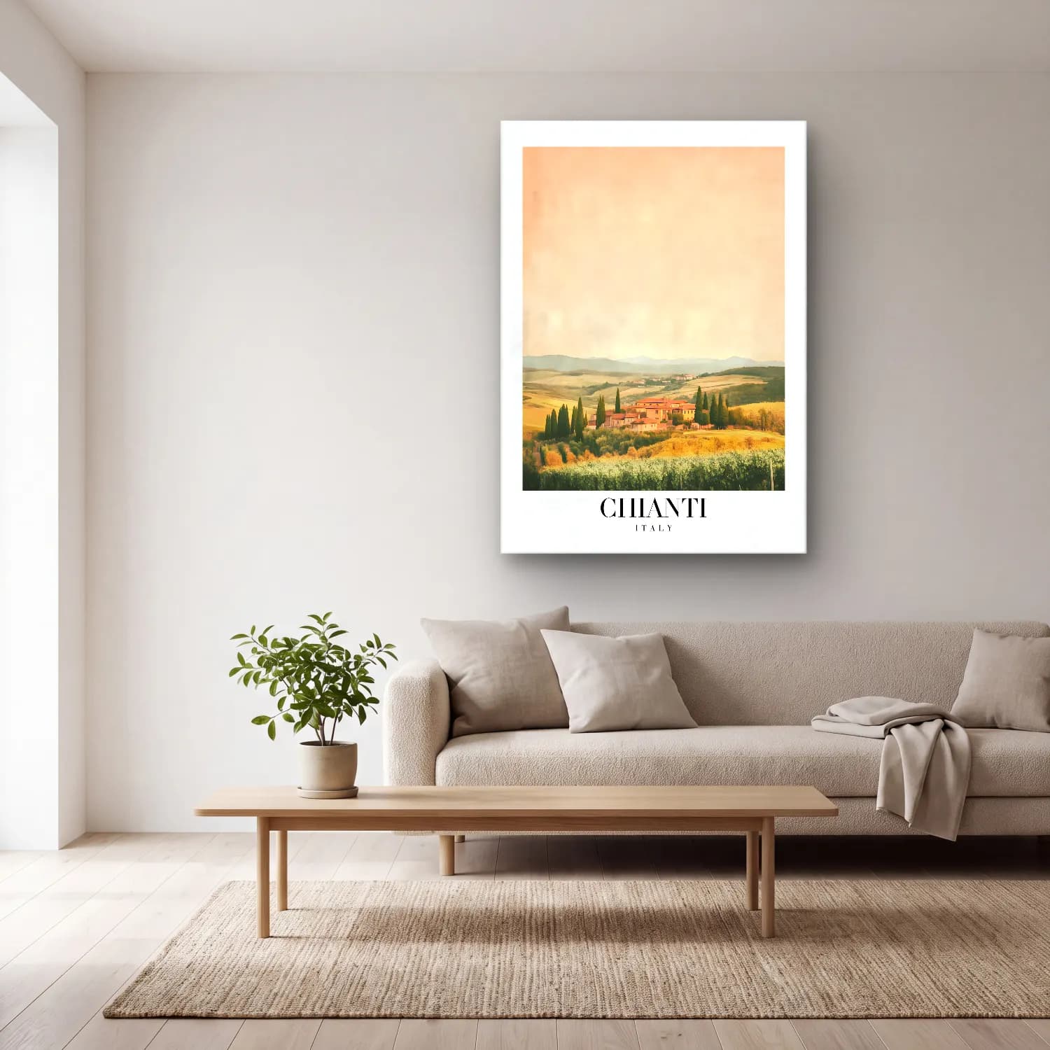 Pastel Kır Evi – Pembe Tonlar cam tablo — açık renk salonda
