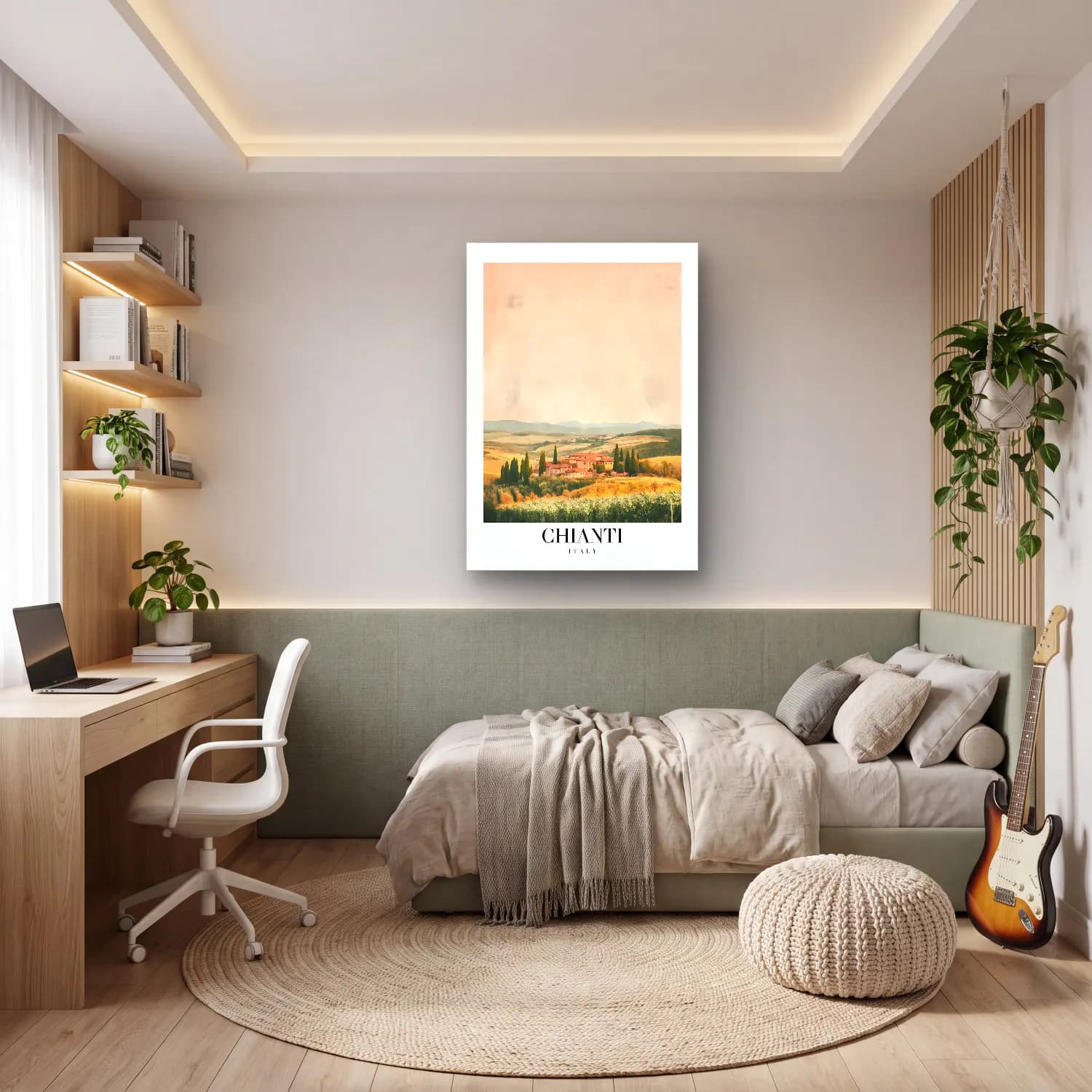 Pastel Kır Evi – Pembe Tonlar cam tablo — genç odasında