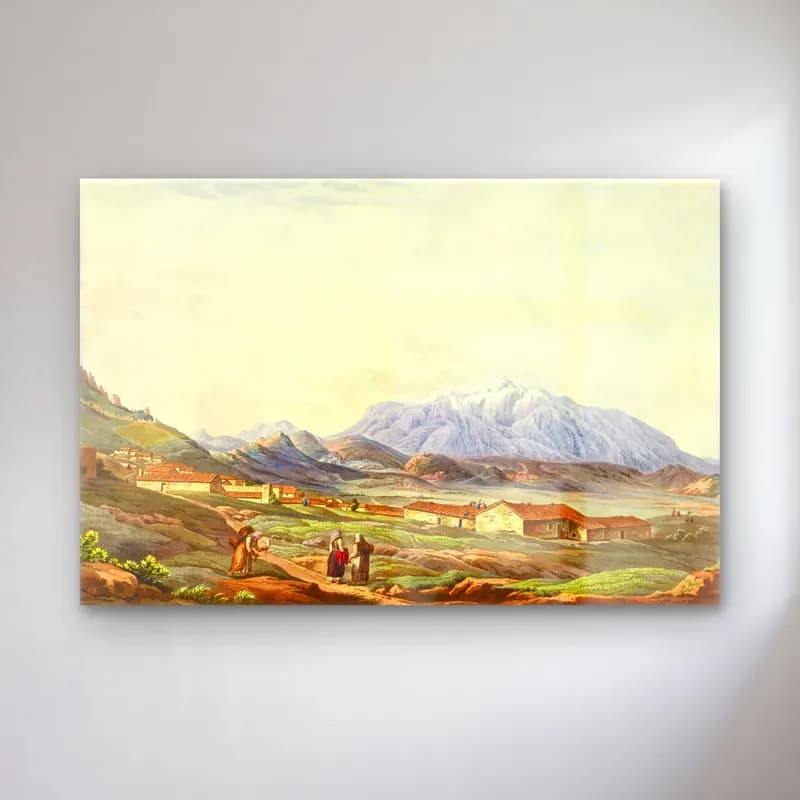 Vintage Dağ Manzarası No. 4 cam tablo — Vintage Dağ Manzarası No. 4 — vintage dağ manzarası