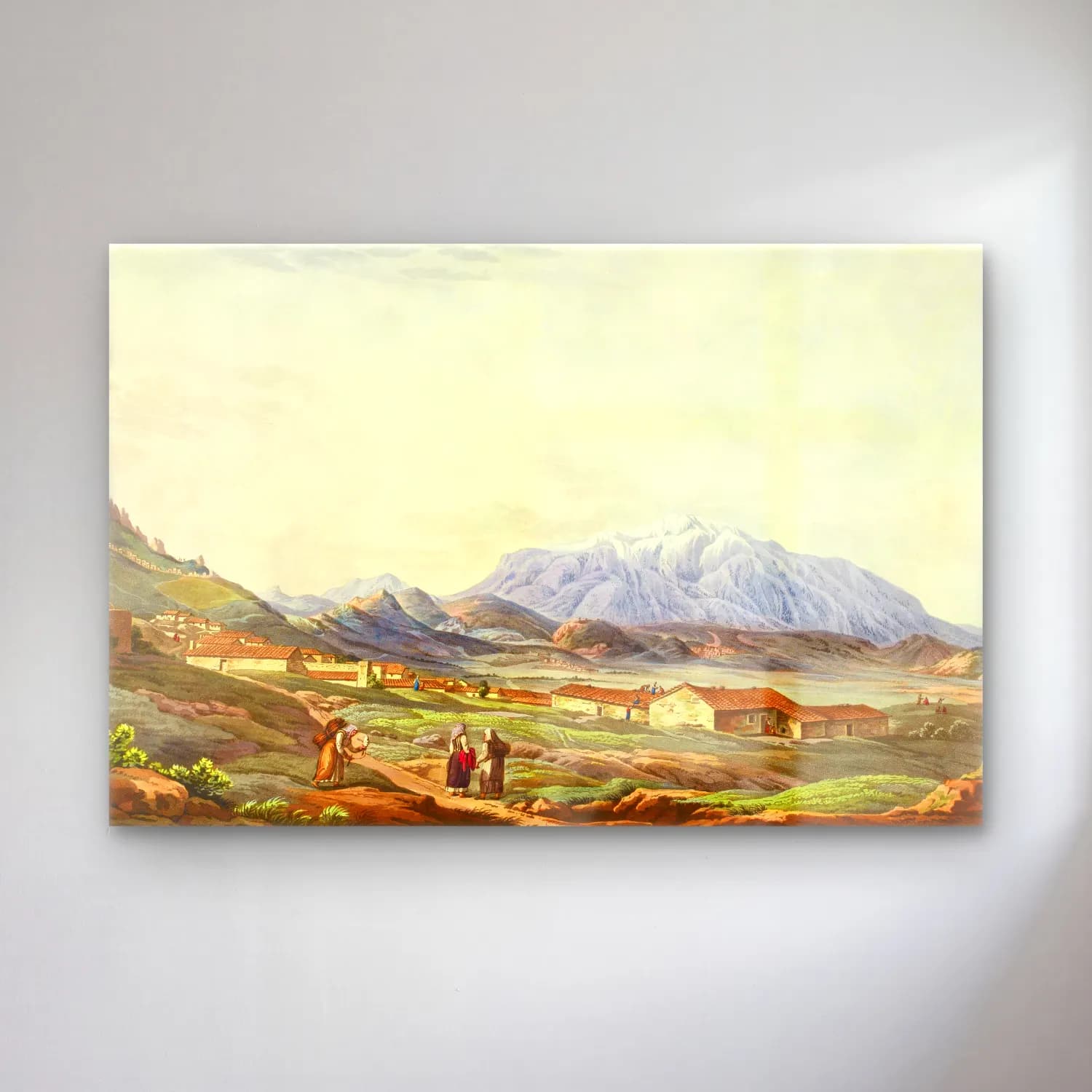 Vintage Dağ Manzarası No. 4 cam tablo — Vintage Dağ Manzarası No. 4 — vintage dağ manzarası
