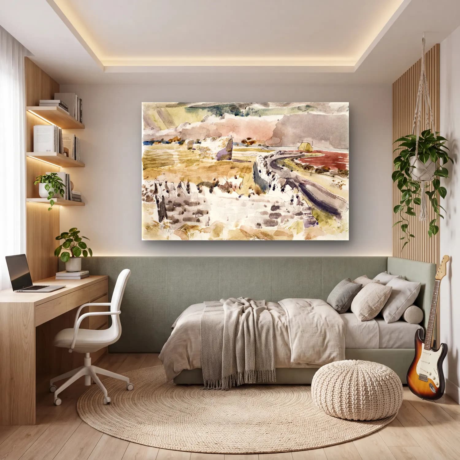 Paul Nash – Oxfordshire Landscape cam tablo — genç odasında