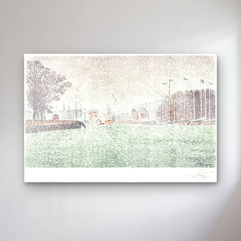 Suluboya Liman ve Tekneler No. 41 cam tablo — Suluboya Liman ve Tekneler No. 41 — suluboya liman ve tekneler