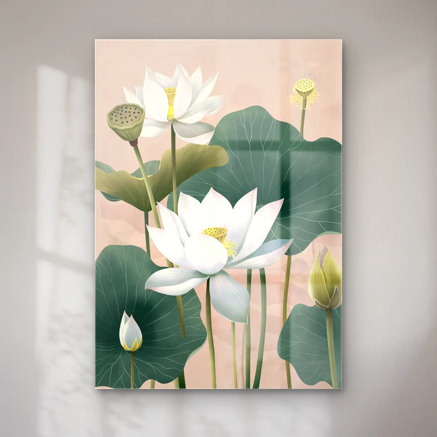 Pastel Lotus Çiçekleri – Pastel Tonlar cam tablo — Pastel Lotus Çiçekleri – Pastel Tonlar — pastel lotus çiçekleri