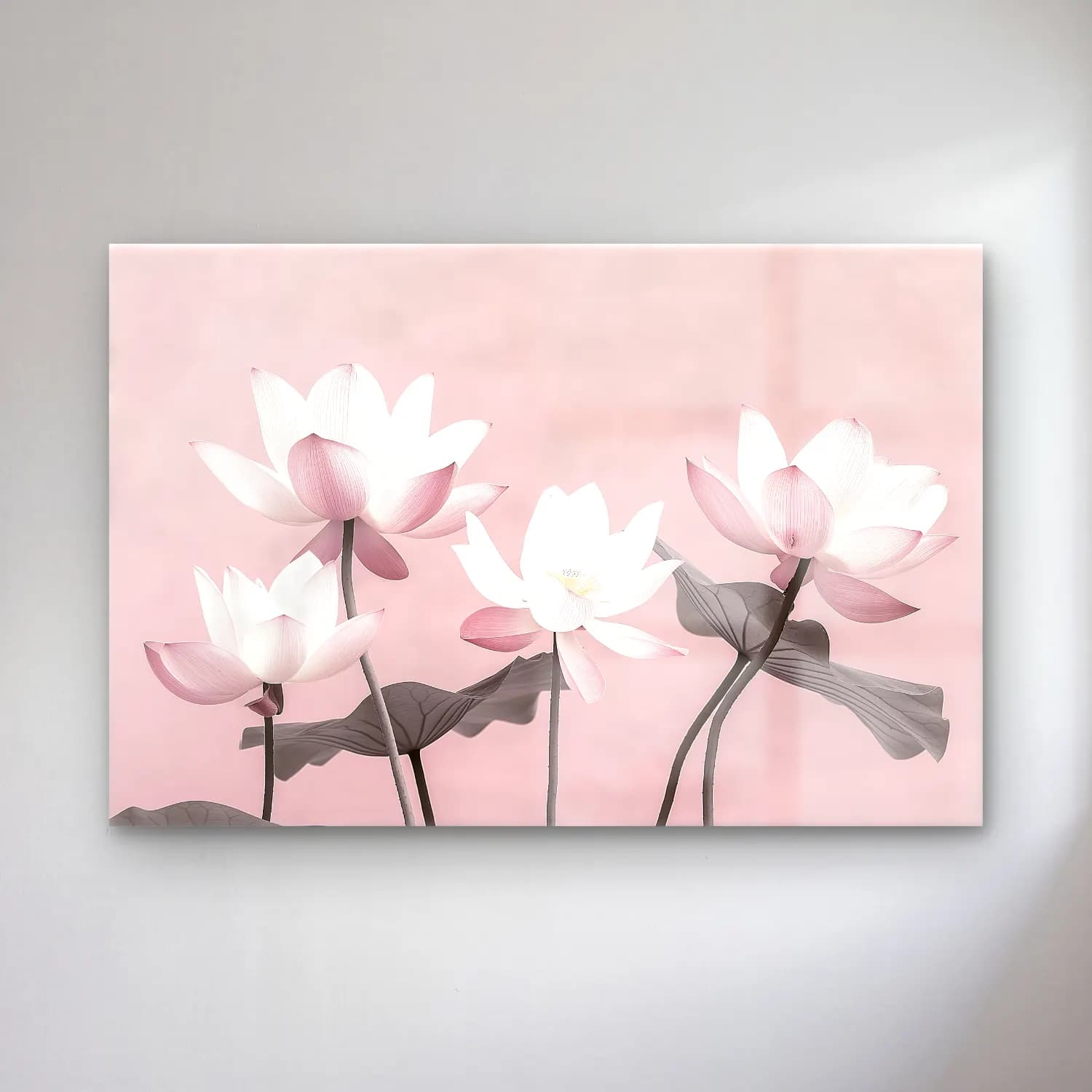 Pastel Lotus Çiçekleri No. 7 cam tablo — Pastel Lotus Çiçekleri No. 7 — pastel lotus çiçekleri